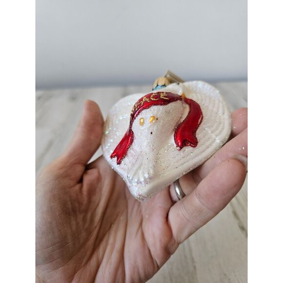 Old world OWC Peace Dove bird glitter ornament glass Xmas tree - Picture 8 of 8